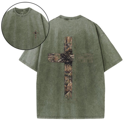 I Can Do All Things With Christ Christian Washed T-Shirt