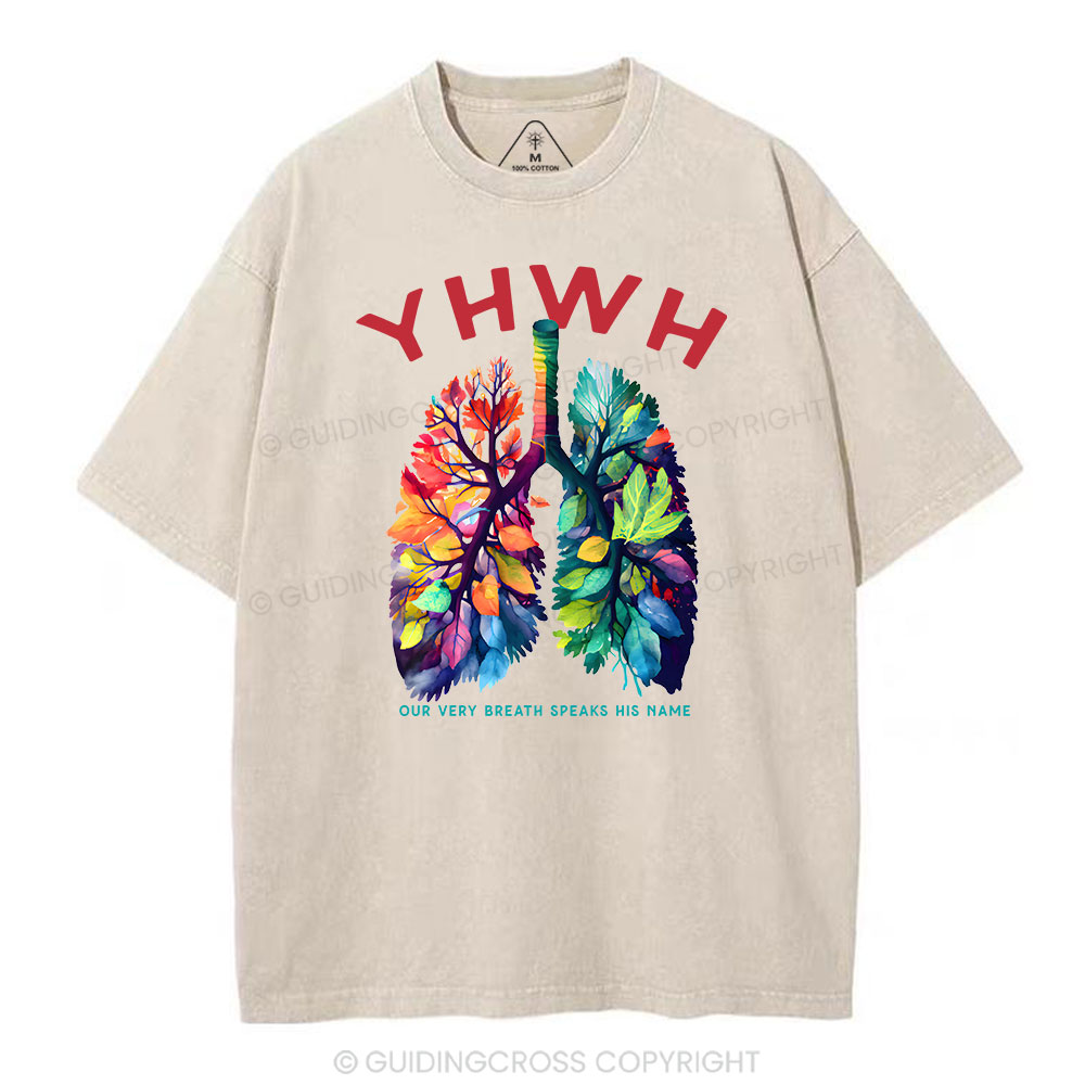 YHWH Leaf Christian Washed T-Shirt
