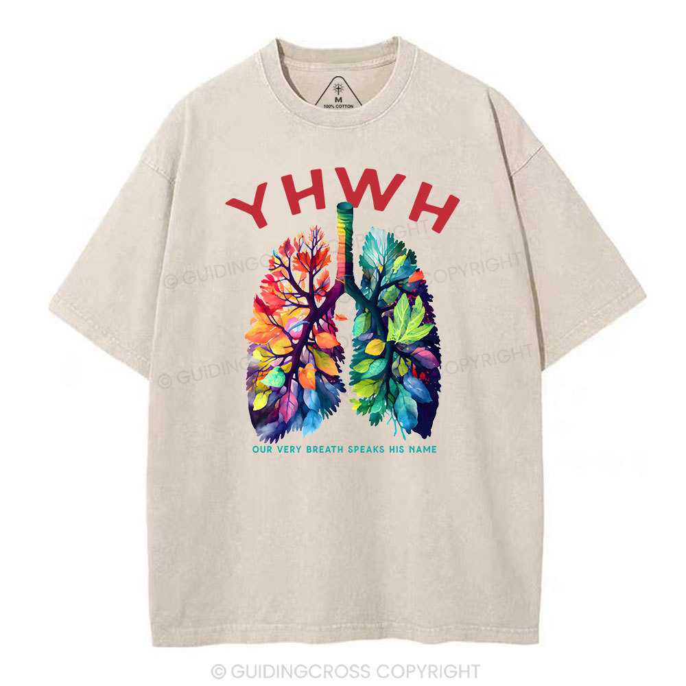 YHWH Leaf Christian Washed T-Shirt