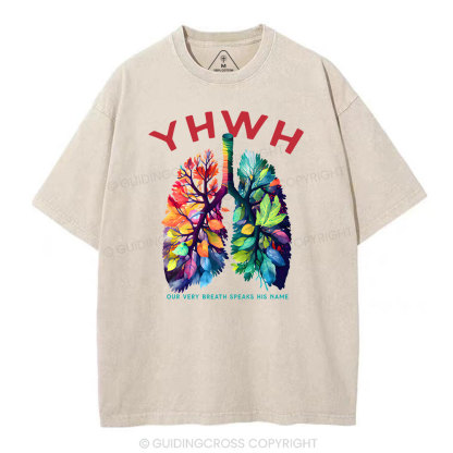 YHWH Leaf Christian Washed T-Shirt