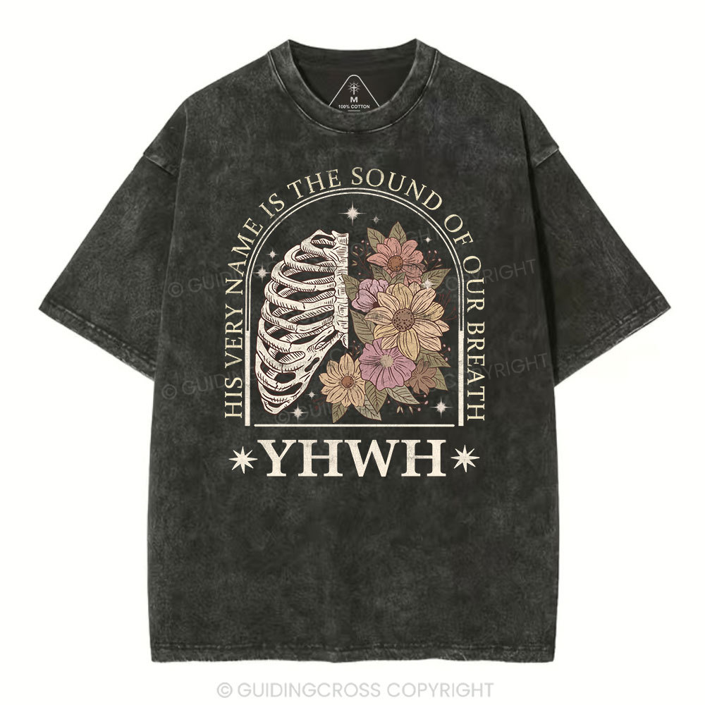 YHWH Boho Floral Lung Christian Washed T-Shirt