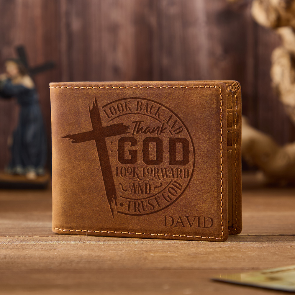 Personalized Look Back Leather Wallet