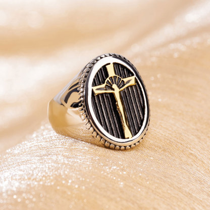 Minimalist Fashion Design Jesus Cross Ring