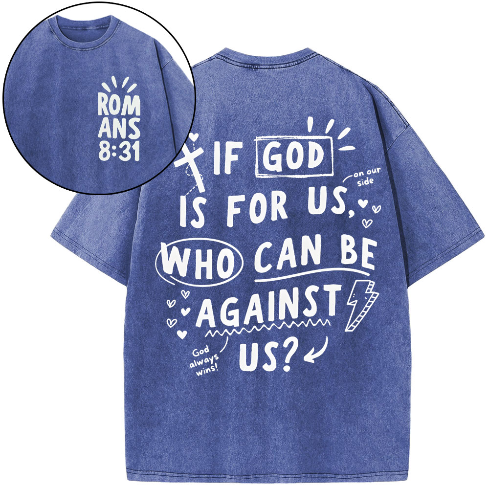 If God Is For Us Christian Washed T-Shirt