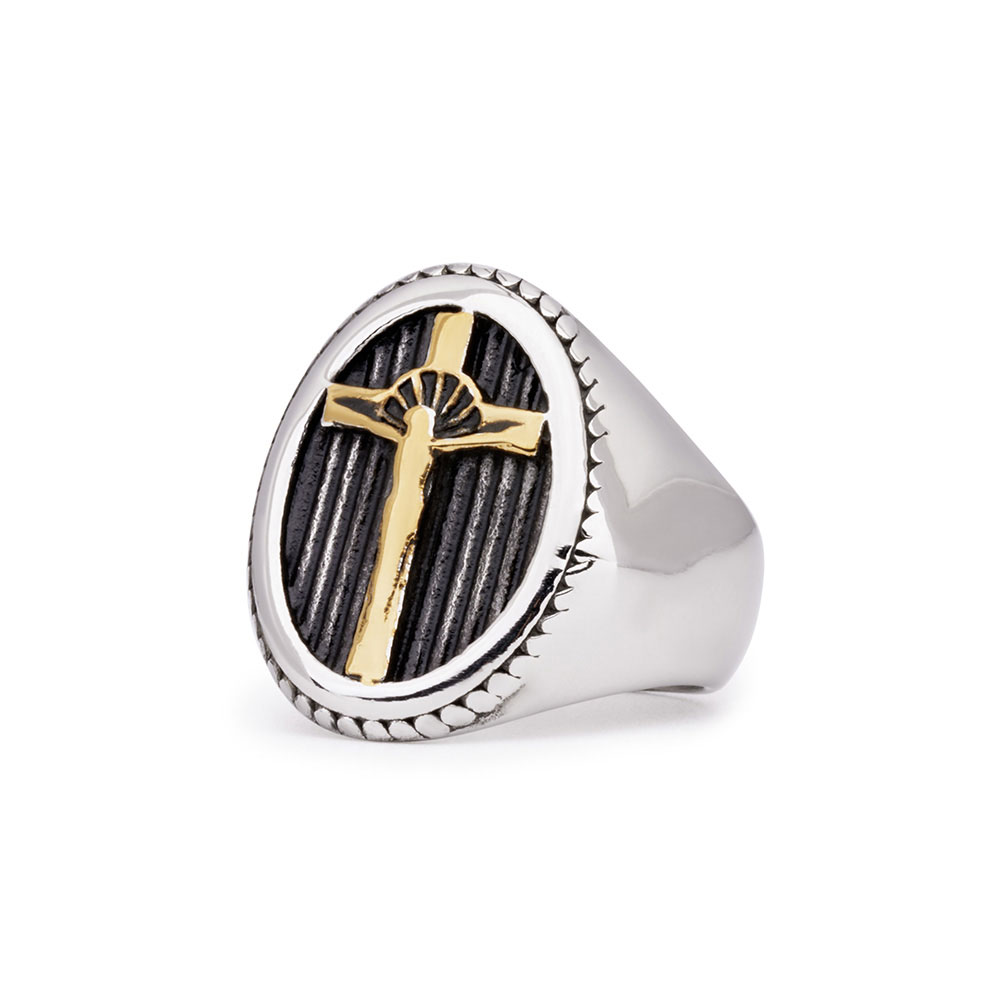 Minimalist Fashion Design Jesus Cross Ring