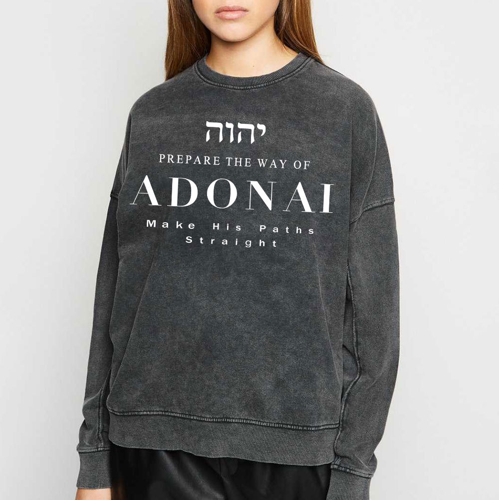 ADONAI Christian Washed Sweatshirt