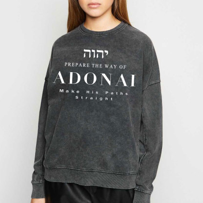 ADONAI Christian Washed Sweatshirt