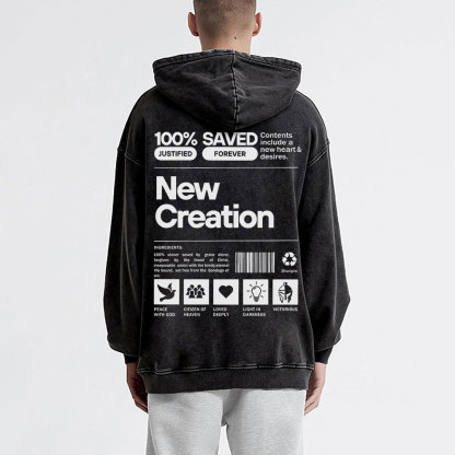 100% Saved Christian Washed Hoodie 