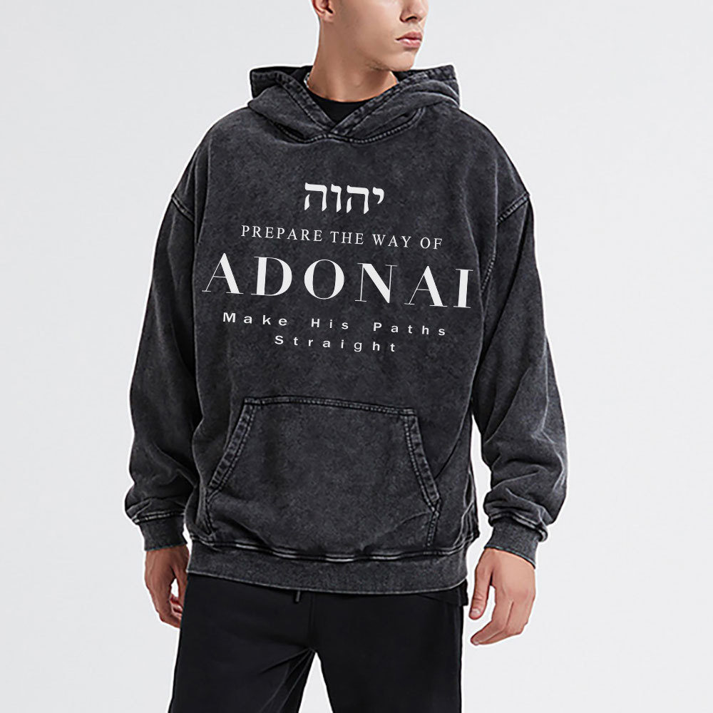 ADONAI Christian Washed Hoodie 