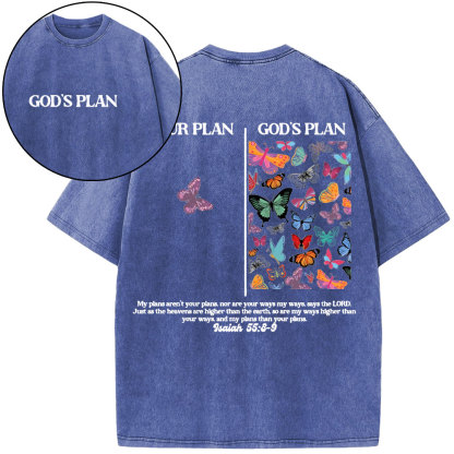 Your Plan And God's Plan Christian Washed T-Shirt