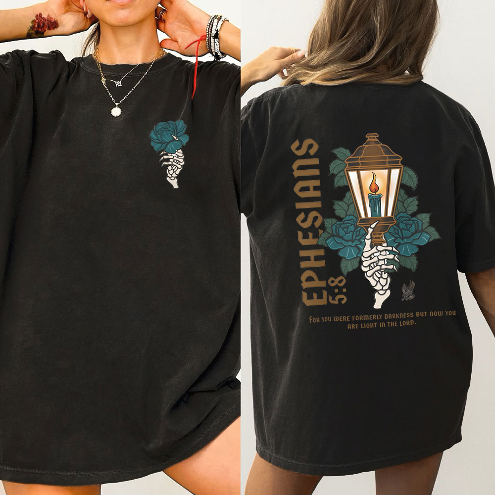 For You Were Formerly Darkness Christian Washed T-Shirt