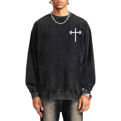 Jesus Is King Christian Washed Sweatshirt