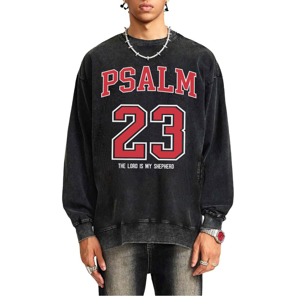 Psalm 23 Christian Washed Sweatshirt
