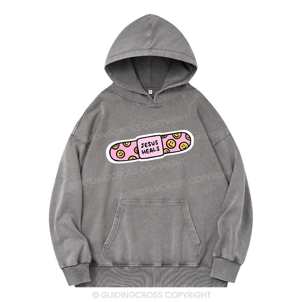 Jesus Heals Christian Washed Hoodie