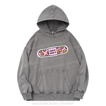 Jesus Heals Christian Washed Hoodie
