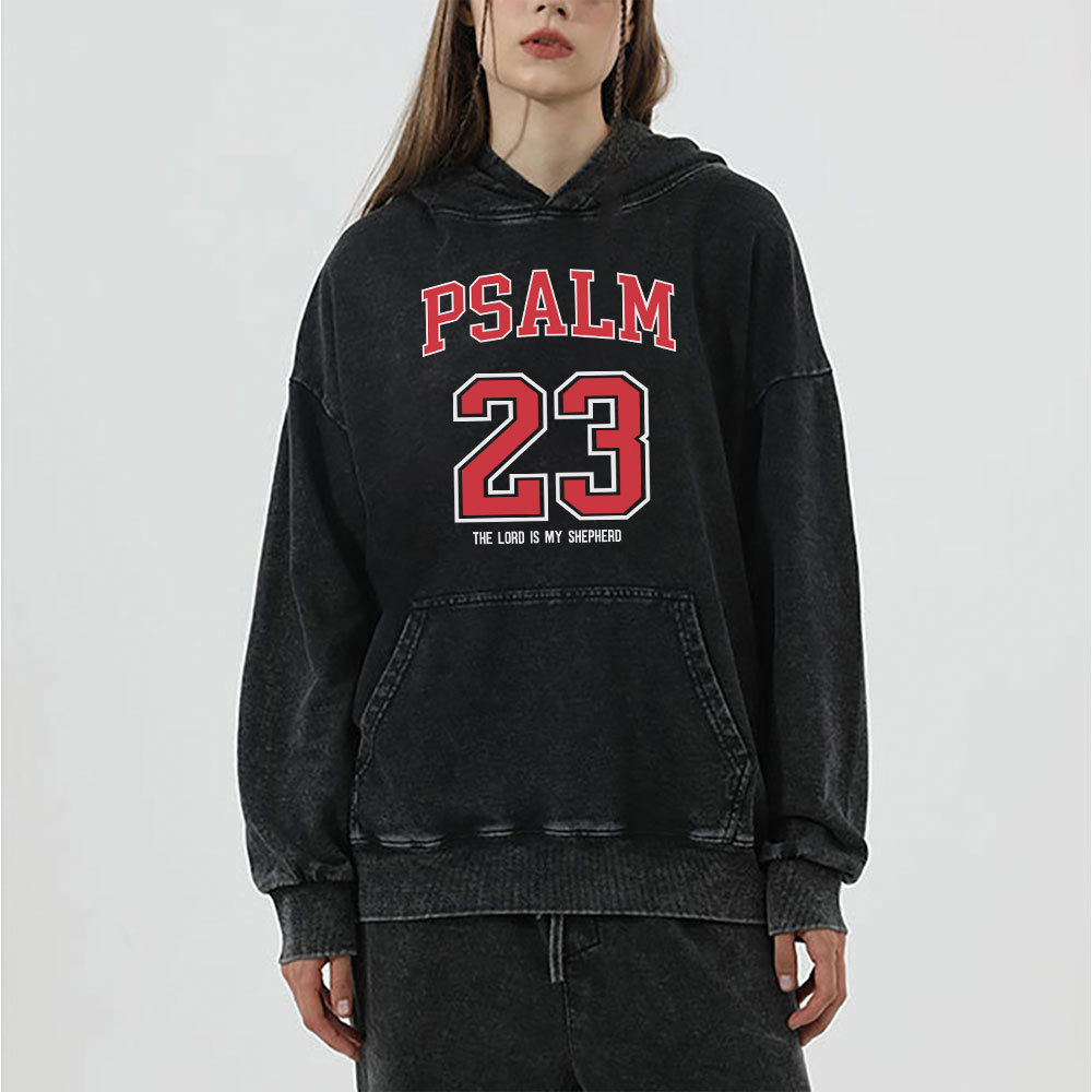 Psalm 23 Christian Washed Hoodie