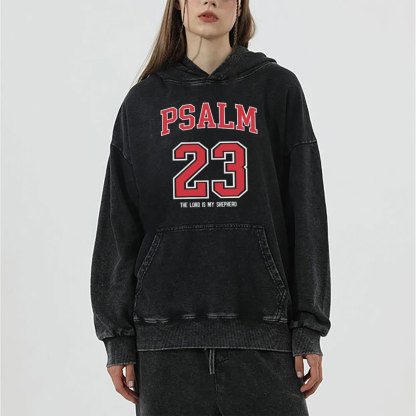 Psalm 23 Christian Washed Hoodie