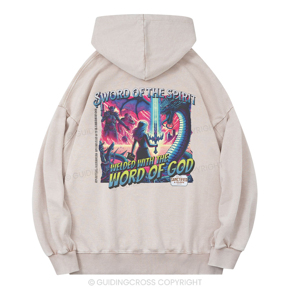 Sword Of The Spirit Christian Washed Hoodie