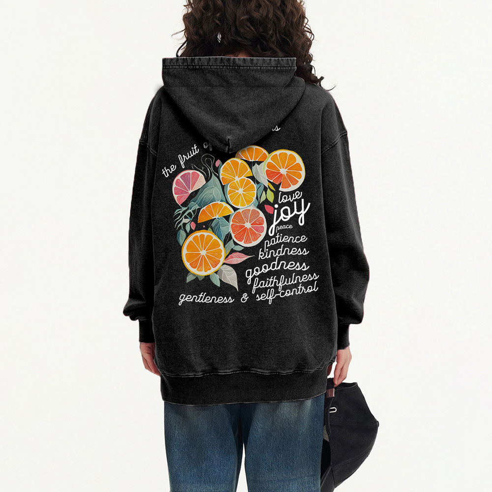 The Fruit Of The Spirit Is Love Christian Washed Hoodie
