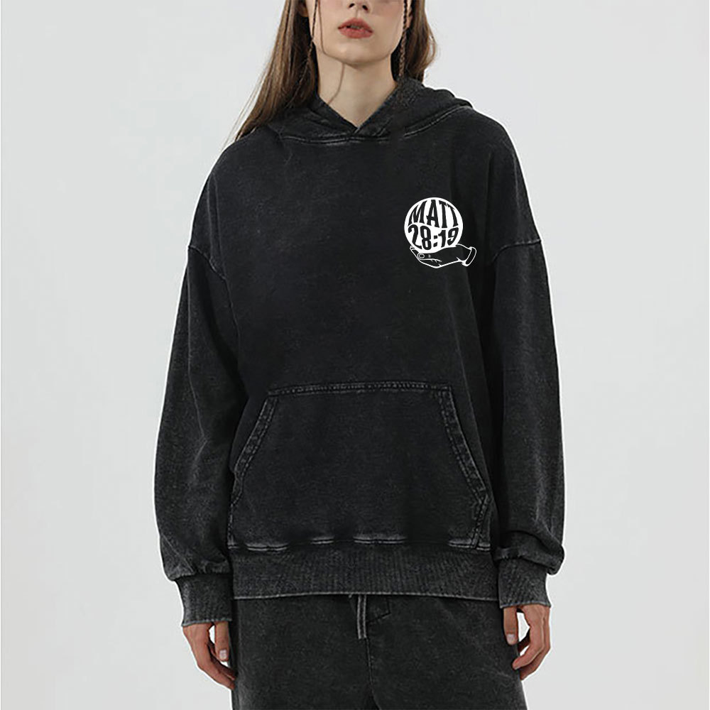 Go Make Disciple Of All Nations Christian Washed Hoodie