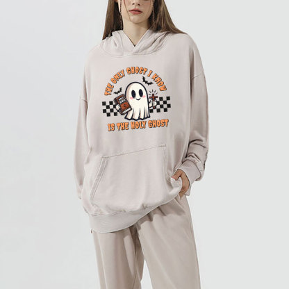 The Only Ghost I Know Is The Holy Ghost Christian Washed Hoodie