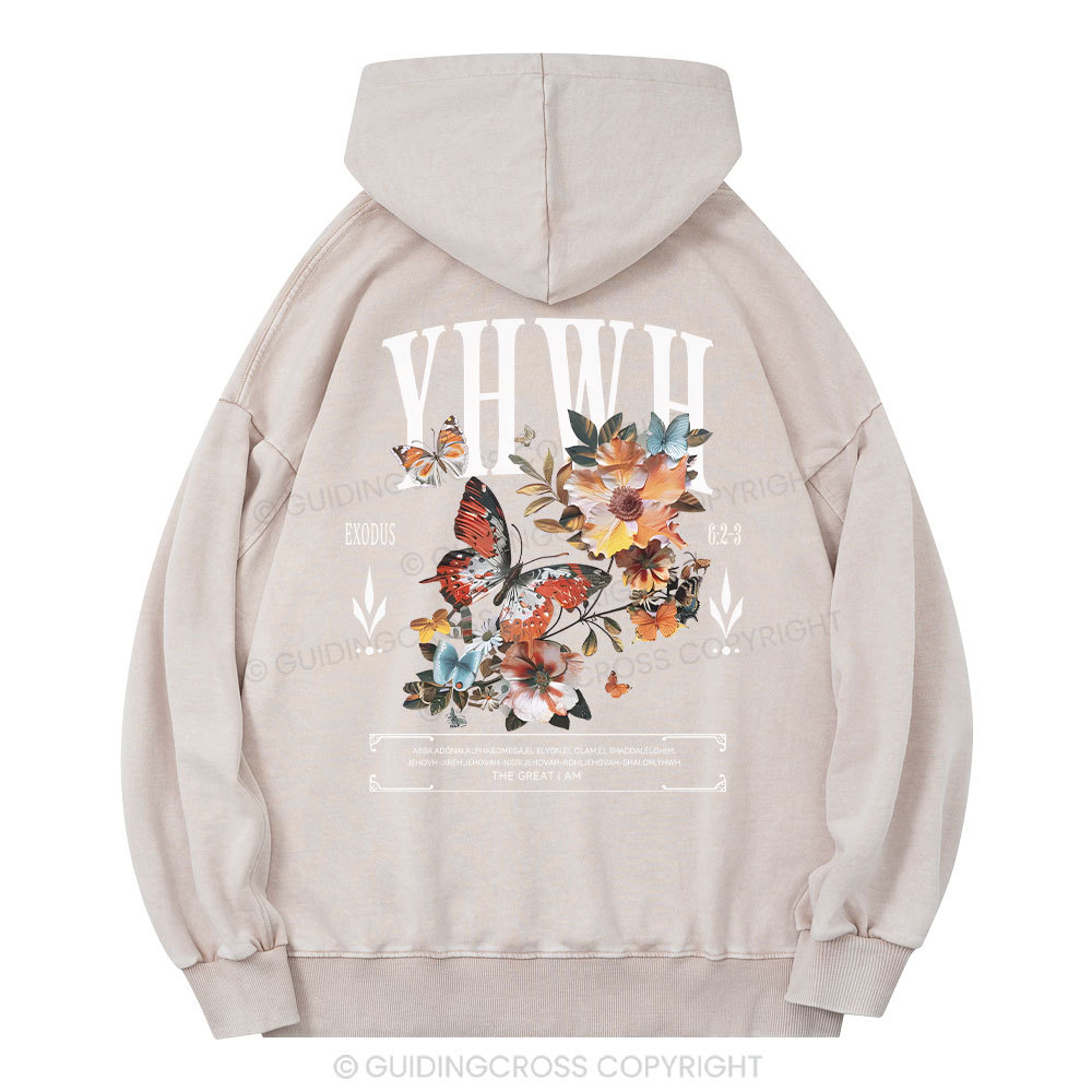 YHWH Christian Washed Hoodie