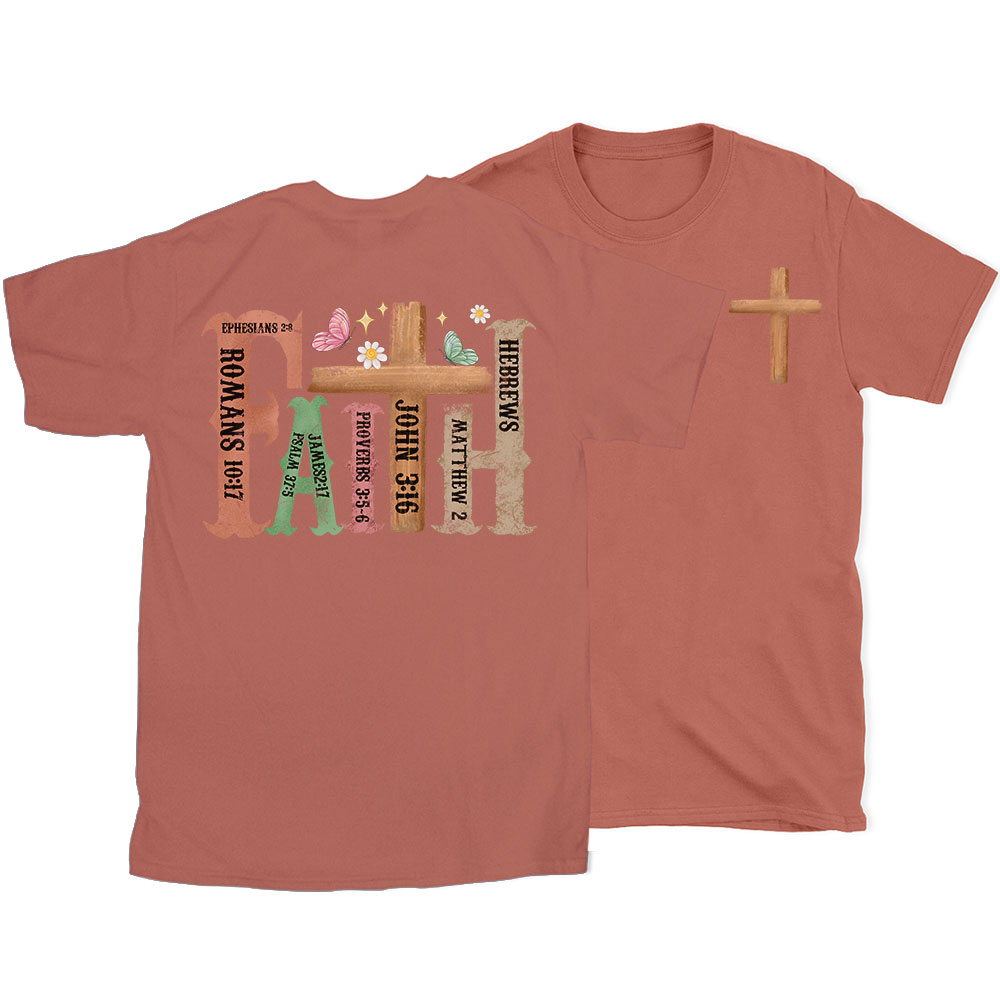 Retro Faith Cross Christian T-Shirt