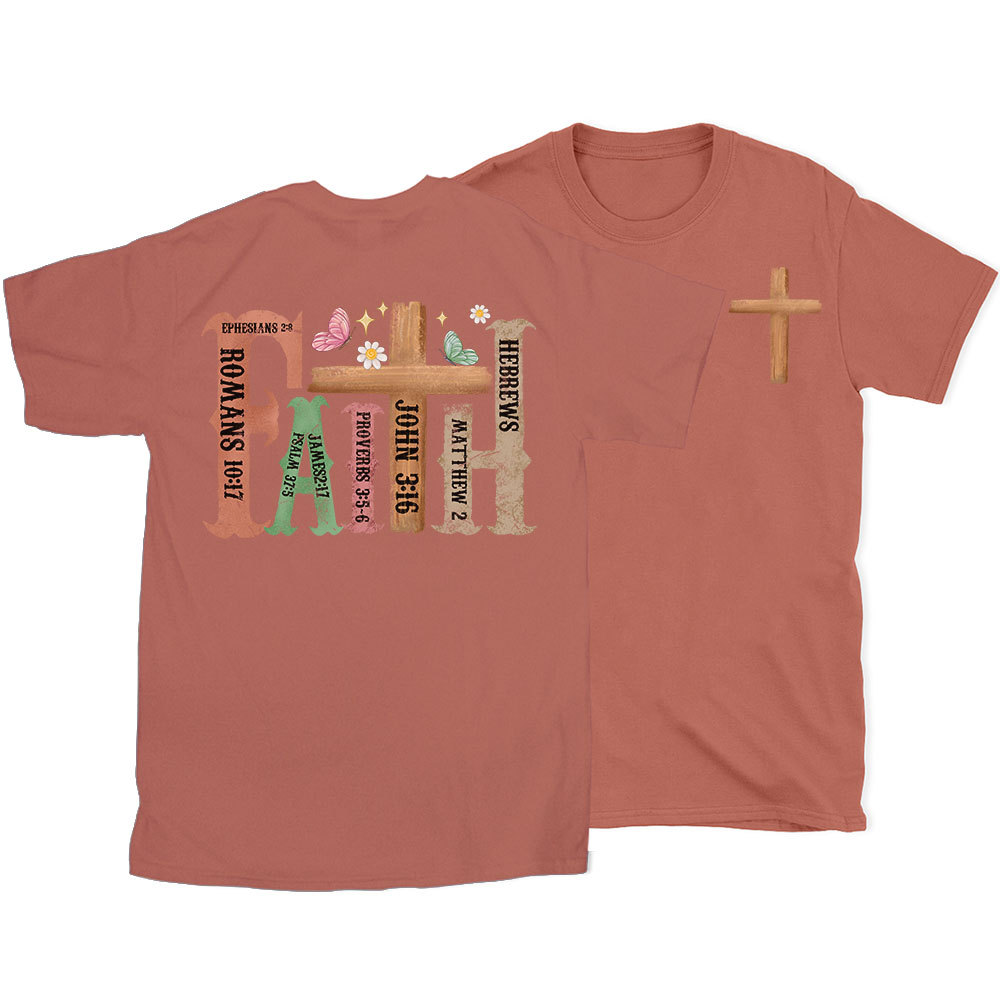 Retro Faith Cross Christian T-Shirt