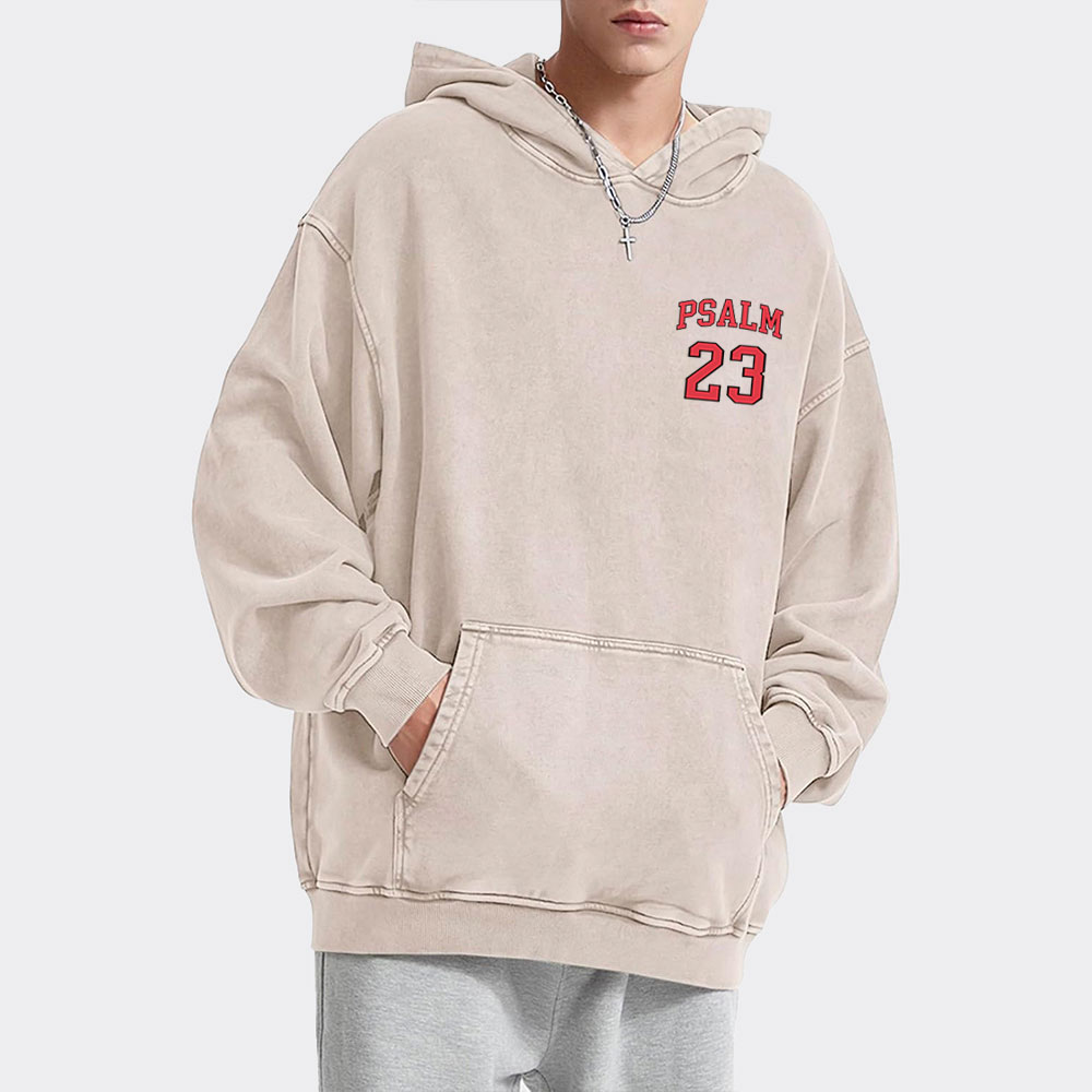 Psalm 23 Christian Washed Hoodie
