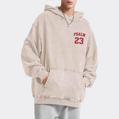 Psalm 23 Christian Washed Hoodie