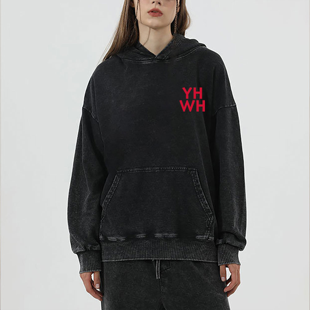 YHWH Leaf Christian Washed Hoodie