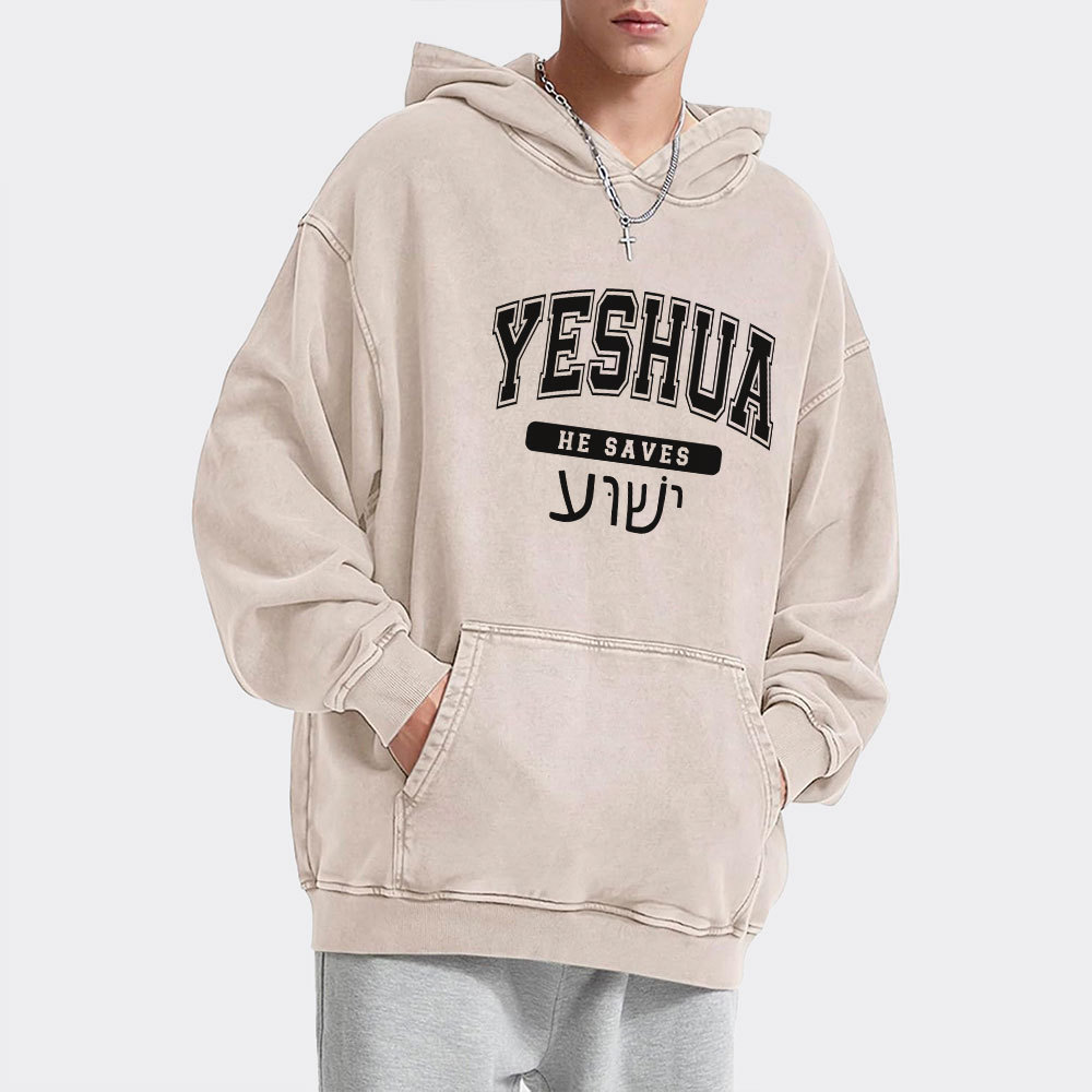 Yeshua Christian Washed Hoodie 