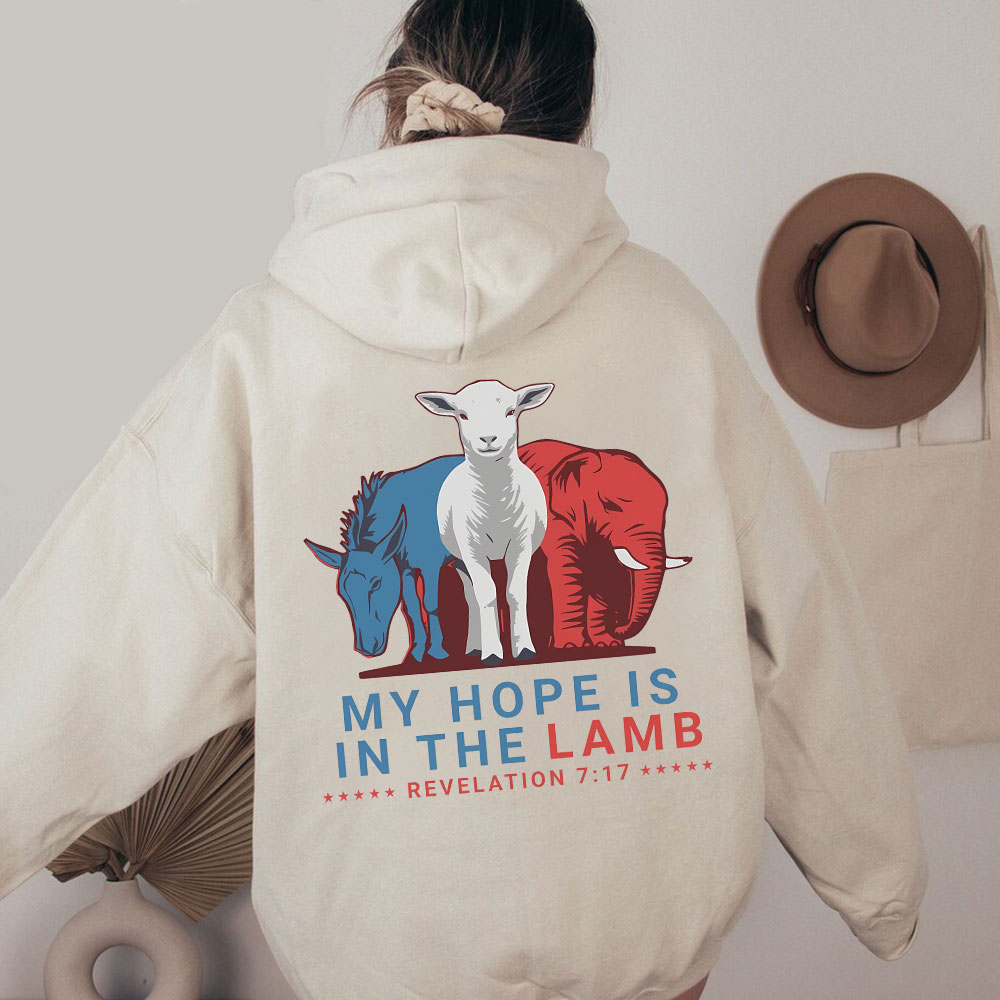My Hope Is In The Lamb Christian Washed Hoodie