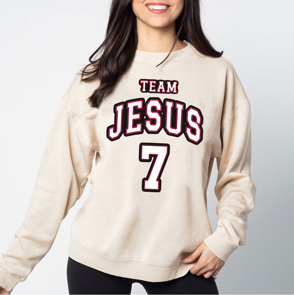 Jesus Team Christian Washed Sweatshirt