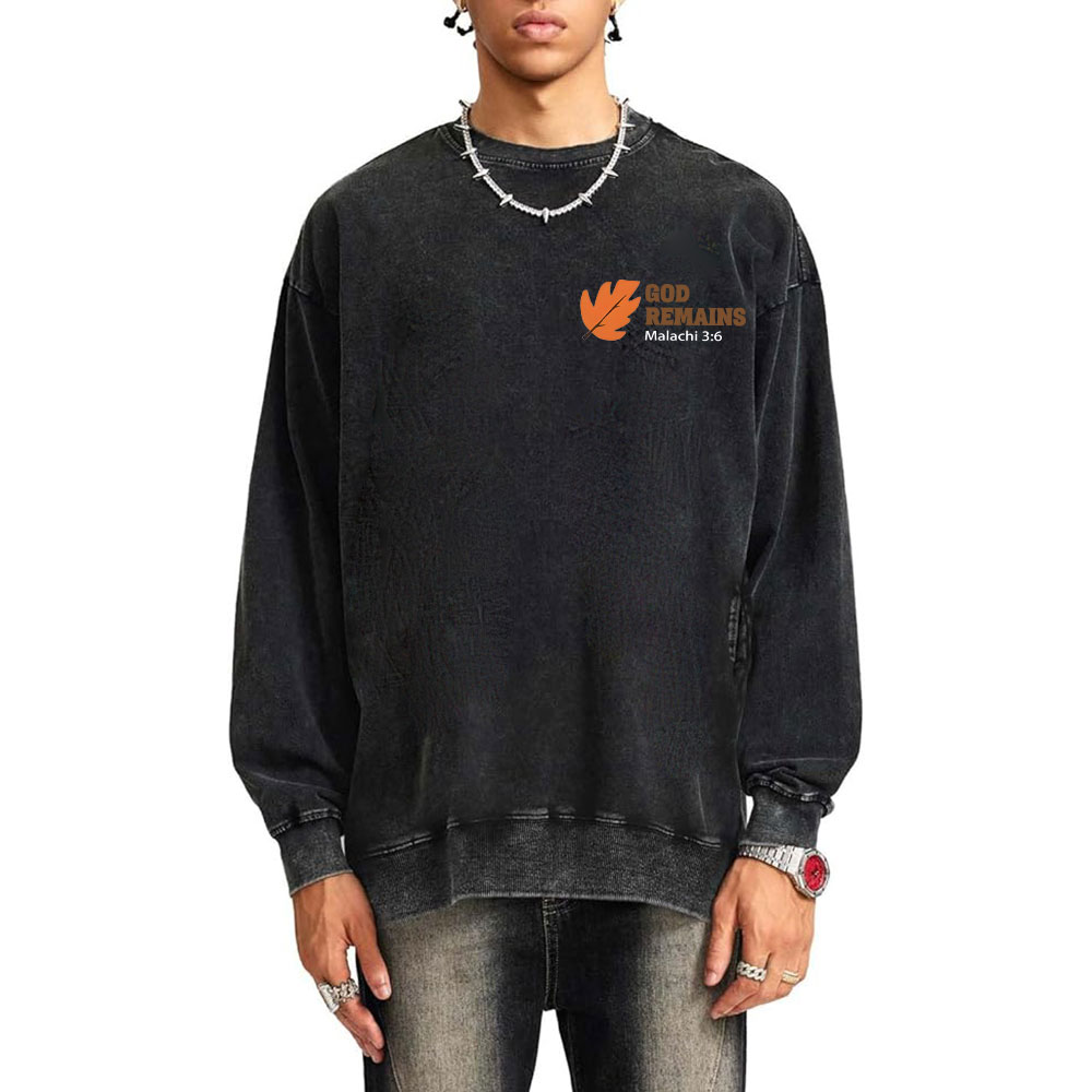 Seasons Change But God Remains Christian Washed Sweatshirt