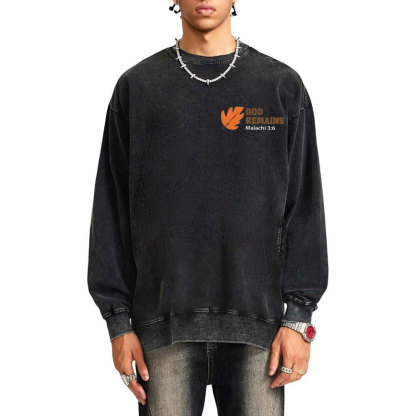 Seasons Change But God Remains Christian Washed Sweatshirt