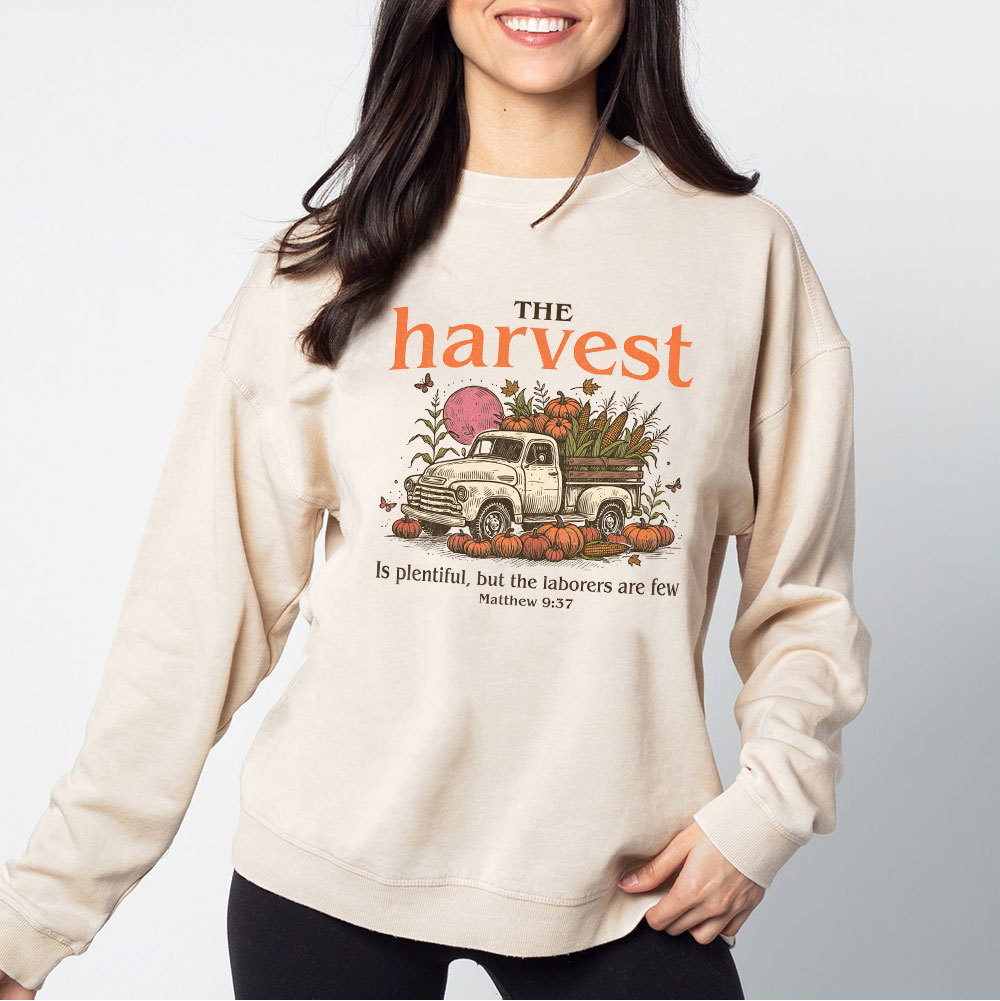 The Harvest Is Plentiful Christian Washed Sweatshirt