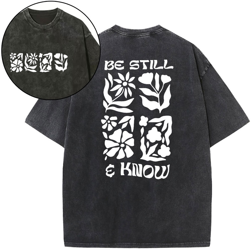 Be Still And Know Christian Washed T-Shirt