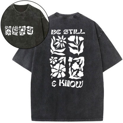 Be Still And Know Christian Washed T-Shirt