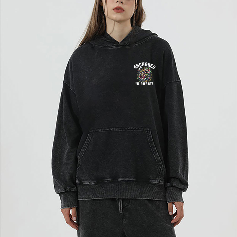 Anchored Christian Washed Hoodie