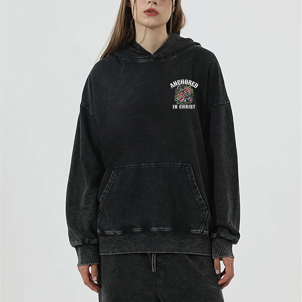 Anchored Christian Washed Hoodie