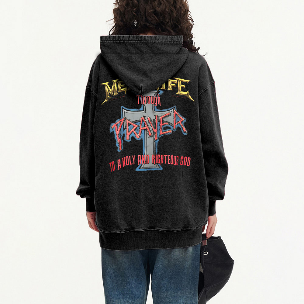 Prayer Christian Washed Hoodie