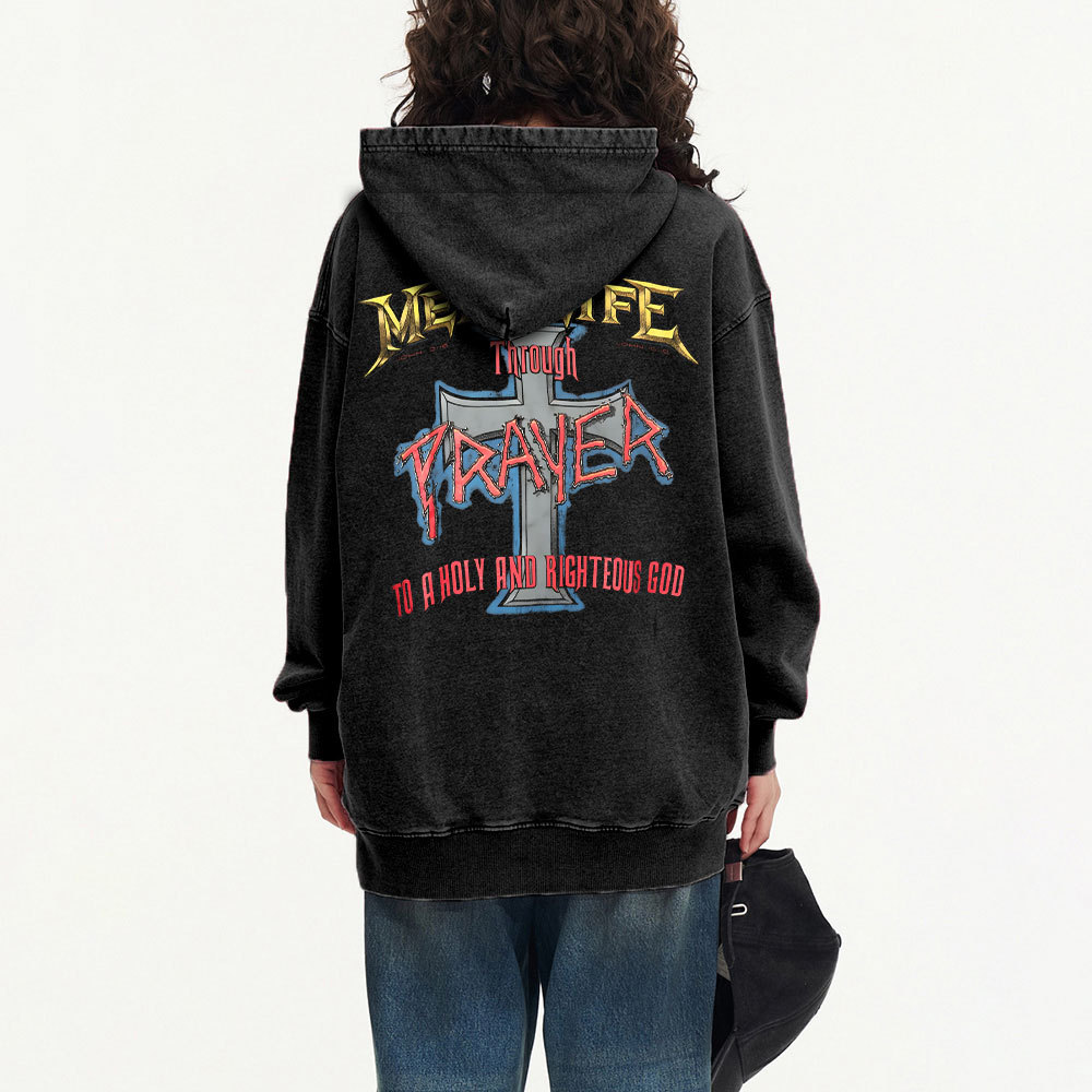 Prayer Christian Washed Hoodie