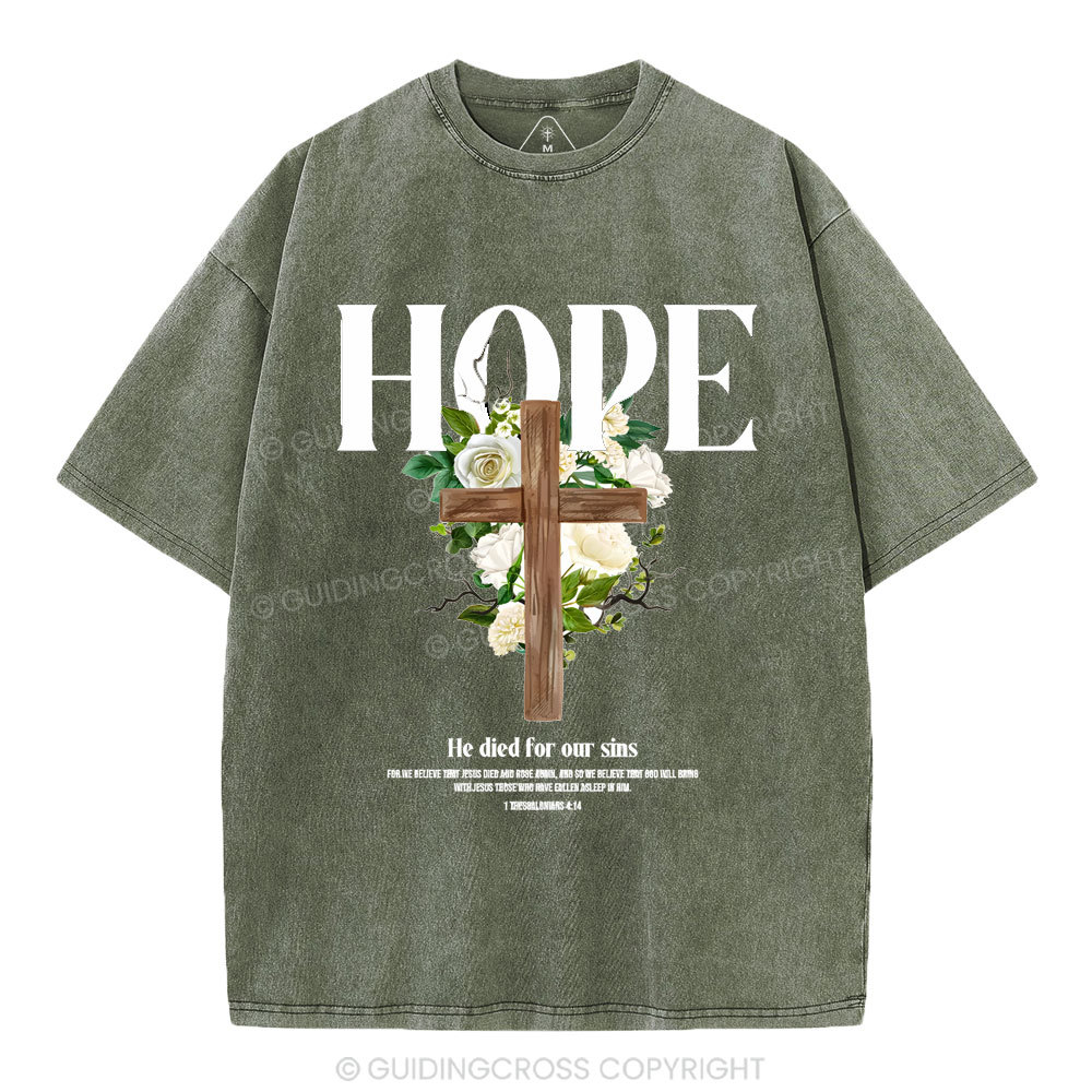 He Died For Our Sins Christian Washed T-Shirt