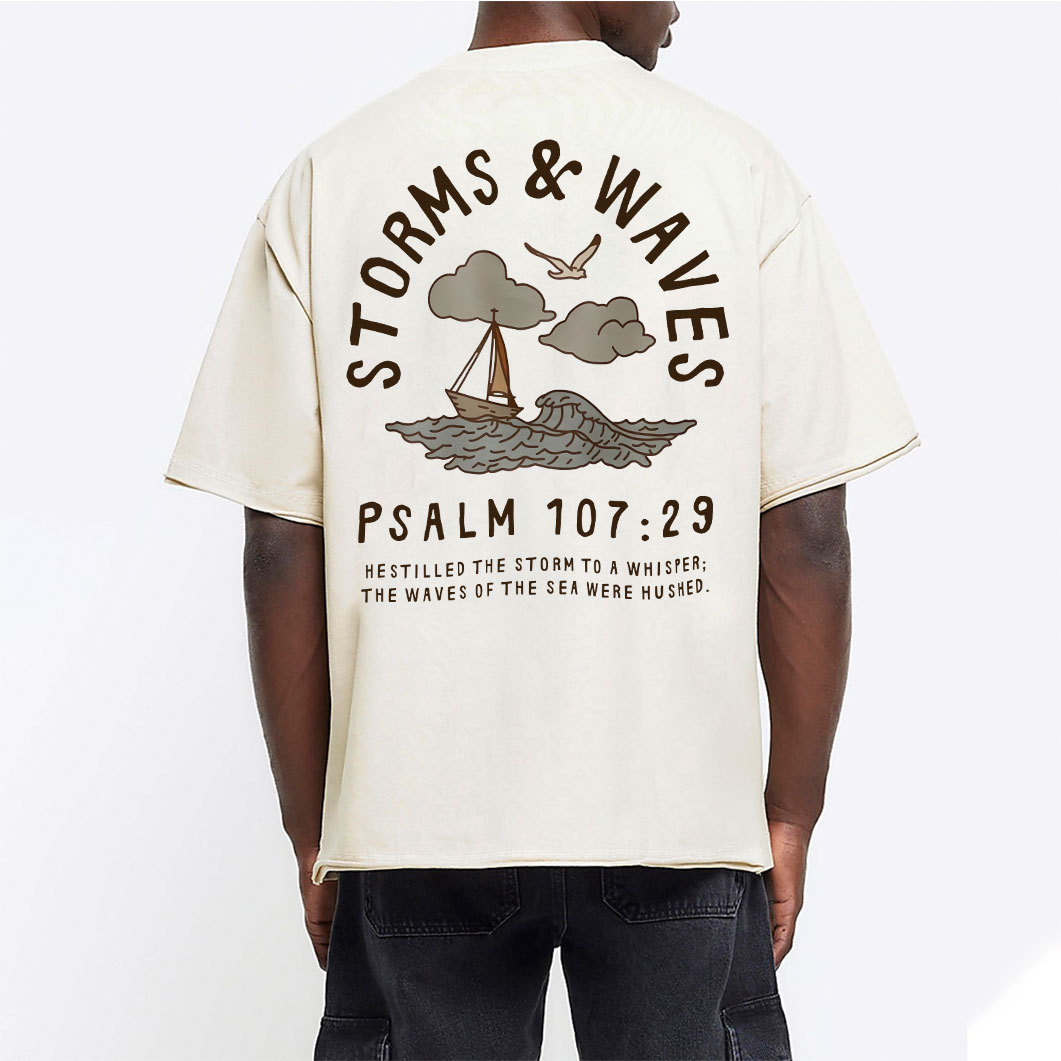 Storms And Waves Chirstian Washed T-Shirt