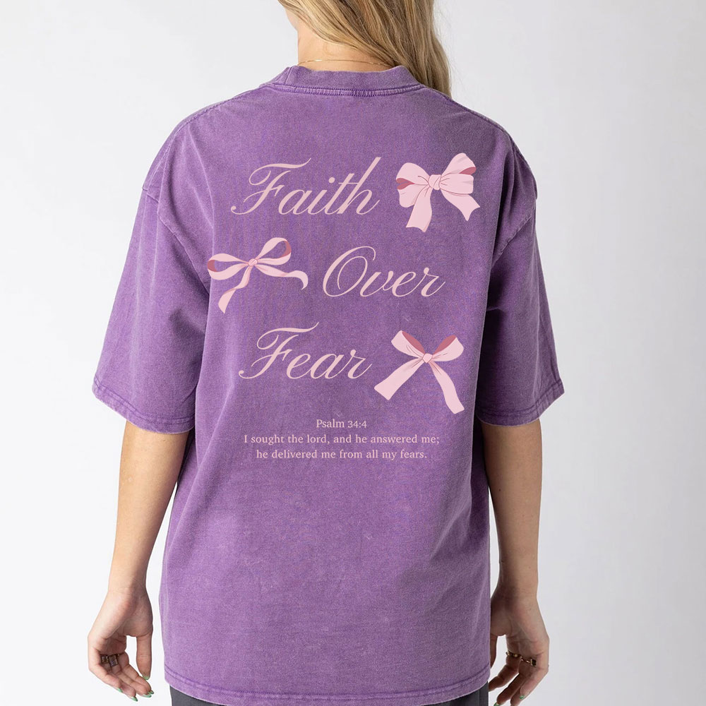 Faith Over Fear Christian Washed T-Shirt