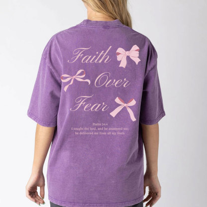 Faith Over Fear Christian Washed T-Shirt