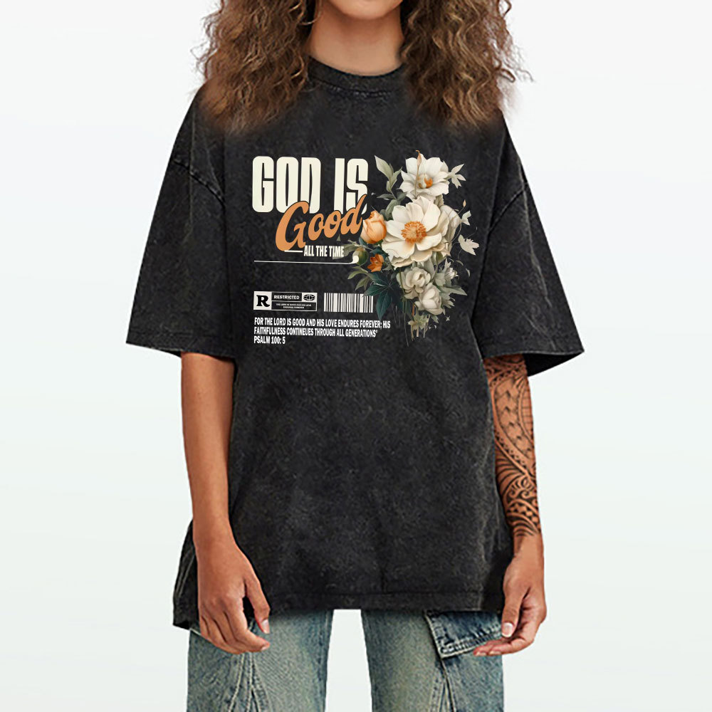 God Is Good Christian Washed T-Shirt