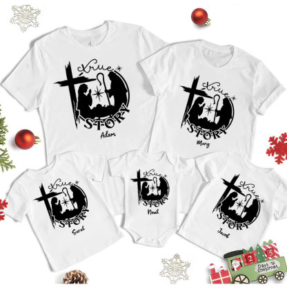 Personalized True Story Christmas Family Matching Shirts
