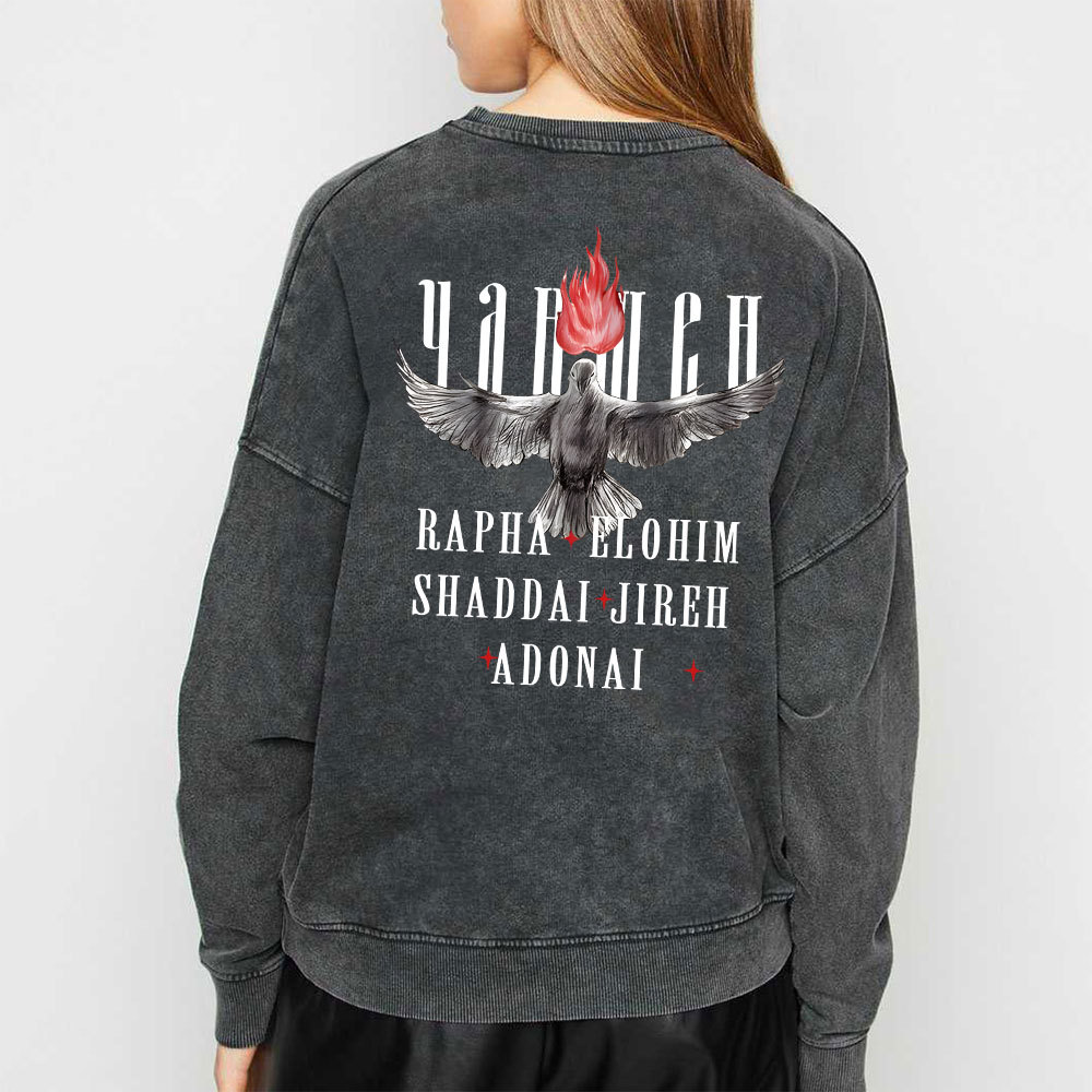 Yahweh Christian Washed Sweatshirt